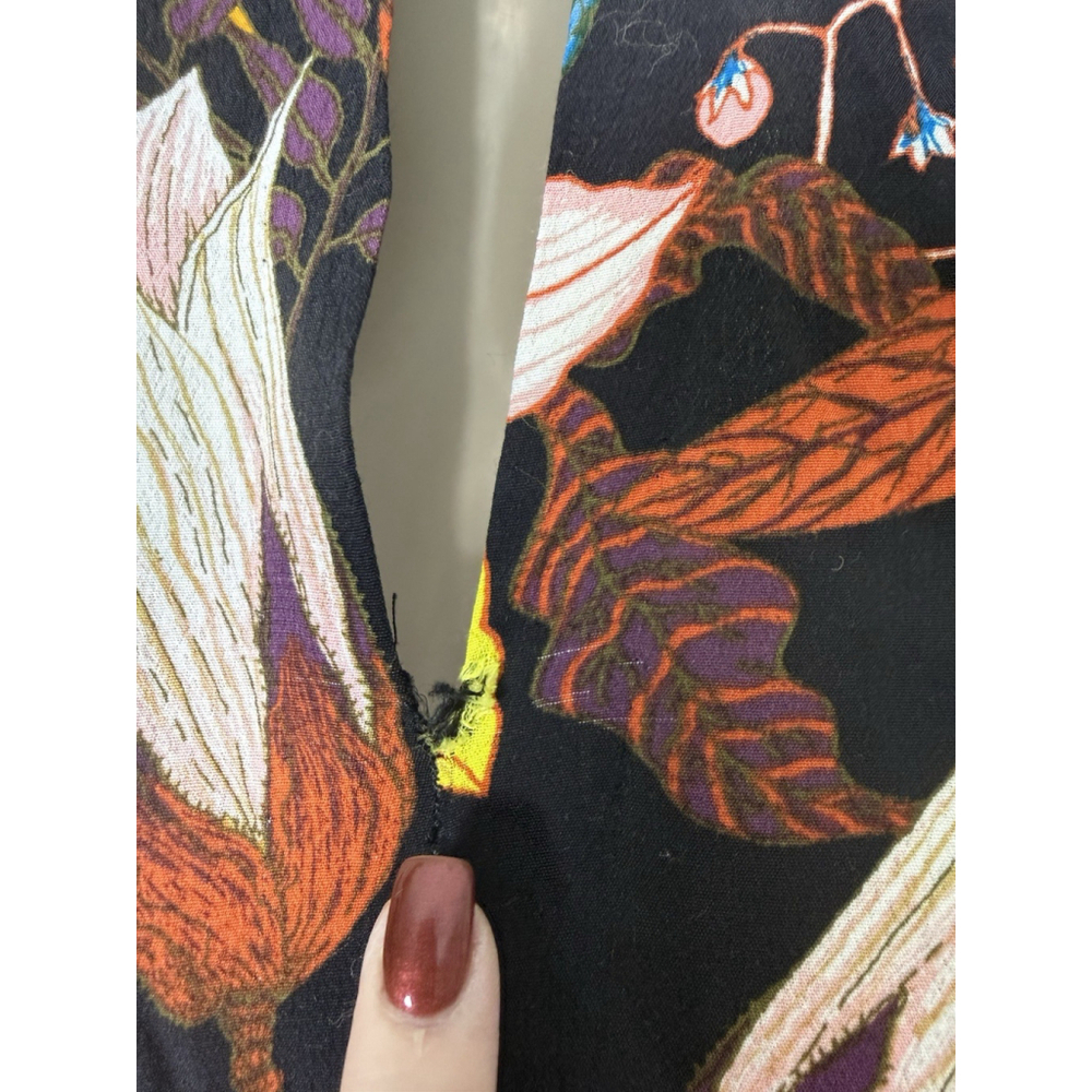 H&M Floral Ruffled Maxi Dress Sz 2 Dark Feminine Boho Autumn Bloggers Favorite - Picture 15 of 16